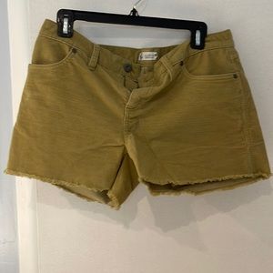 Carve designs corduroy shorts, yellow size 8.